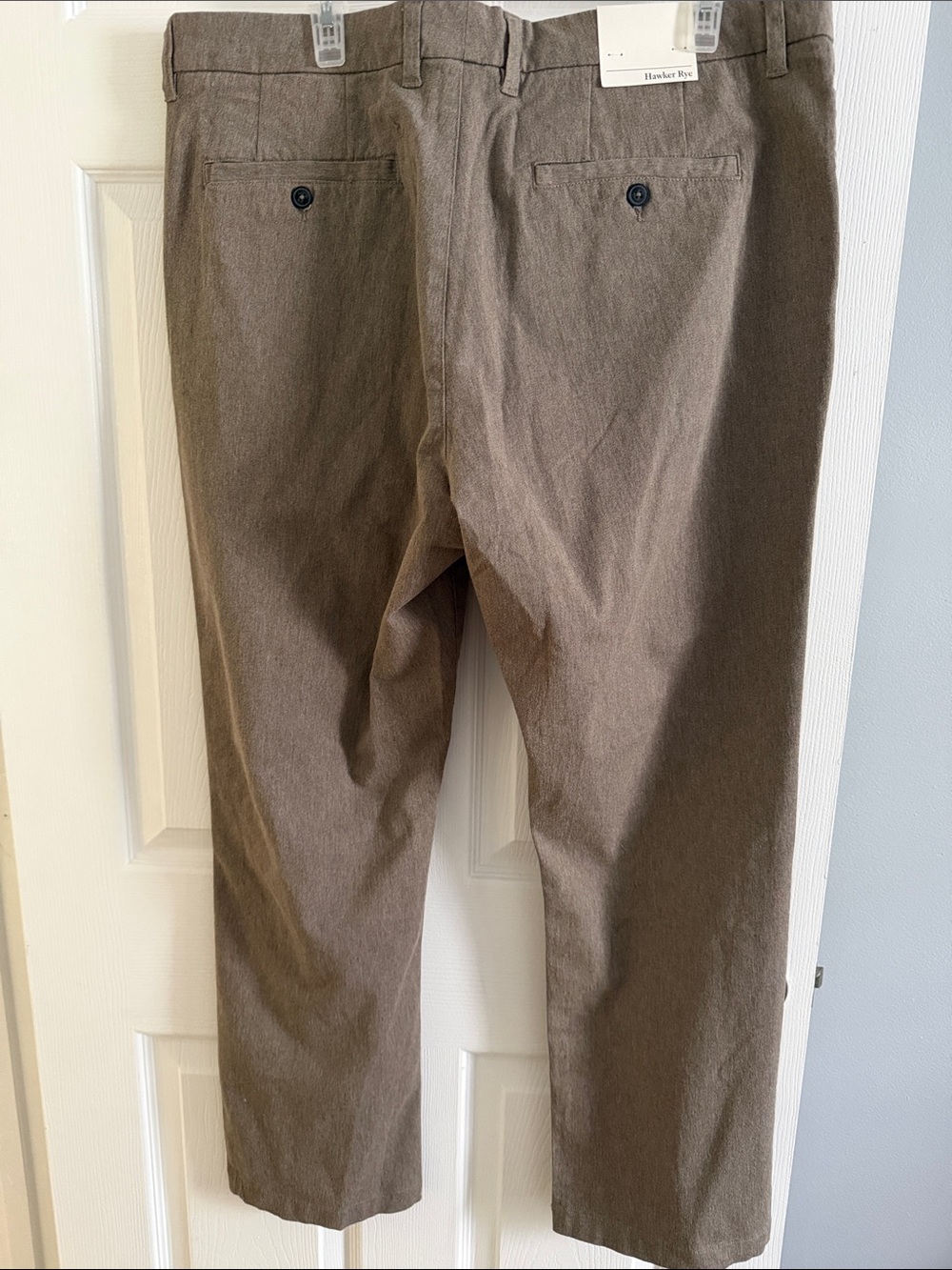 Hawker Rye Men's Brown Classic Straight Chino Pants - Picture 7 of 15
